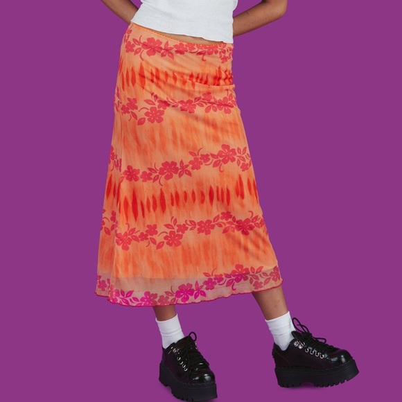 NWOT💕 UNIF Y2K Pacific Skirt - Orange XS - Picture 1 of 5